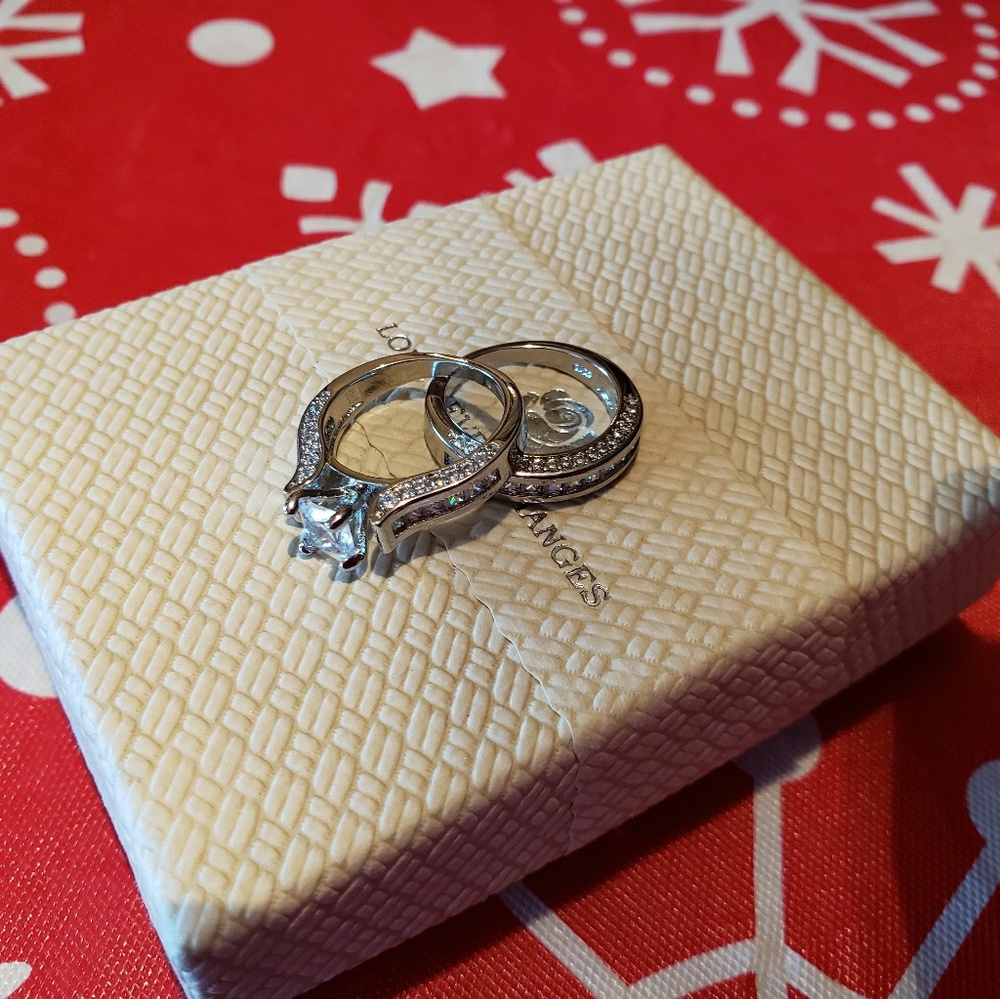 💕💕925S white sapphire 2pc Set💕💕 Size 7 - Picture 5 of 7
